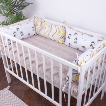 Захисна подушка-борт MirSon Kids Time 18-0003 Pinokio, біла, 4 шт. - Pampik