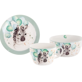Столовий набір Lefard Зебра, дитячий, зелений з білим (924-717) - Pampik