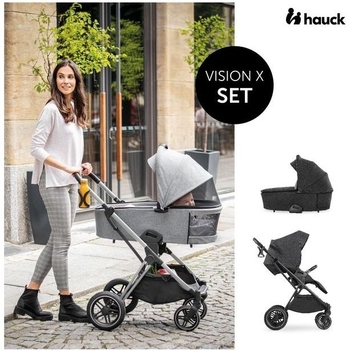 Универсальная коляска 2 в 1 Hauck Vision X Set Melange Black, черная (16523-2) - Pampik - 13