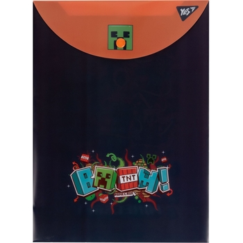 Папка-конверт Yes Minecraft, A4, с кнопкой (492079) - Pampik