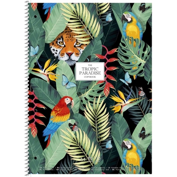 Колледж-блок Student, А4+, в клеточку, спираль, 80 л., tropic paradise (A4-080-6704K) - Pampik