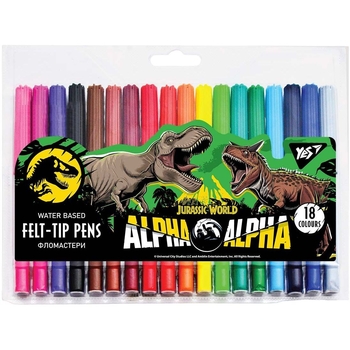 Фломастеры Yes Jurassic World, 18 цветов (650496) - Pampik