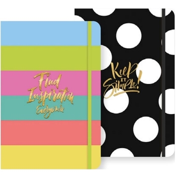 Зошит для записів MonAmi, А5, 3 види лініювання, 96 аркушів, чорний з білими колами (A5-IC-096-762) - Pampik - 2