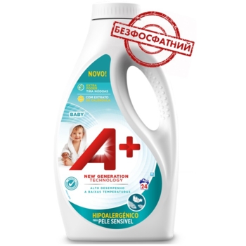 Гель для прання дитячої білизни A+ Baby Гіпоалергенний, 1.2 л - Pampik - 2