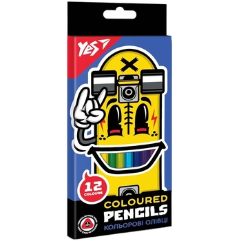 Олівці кольорові Yes Skate boom, 12 кольорів (290662) - Pampik