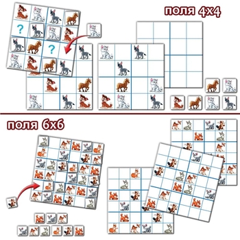 Настільна гра Київська фабрика іграшок Судоку Логіка малюкам Тварини - Pampik - 2