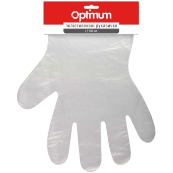 Перчатки одноразовые Optimum, на планке, 100 шт. - Pampik