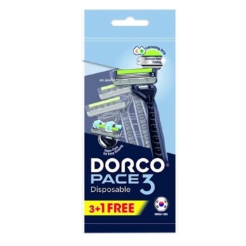 Бритвы одноразовые Dorco Pace3 3 лезвия, 4 шт. - Pampik