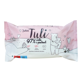 Дитячі вологі серветки Luba Tuli, 97% води, 60 шт. - Pampik