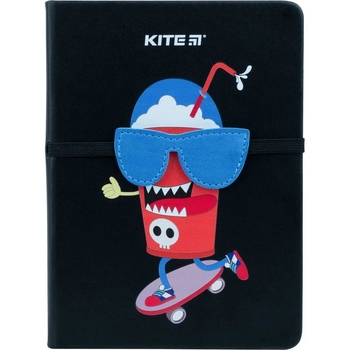 Блокнот Kite Black skate B6 в клітинку 96 аркушів чорний (K22-464-4) - Pampik