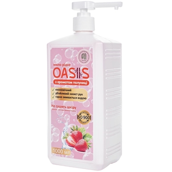 Мило рідке Nata-Oasis з ароматом полуниці, з дозатором, 1000 мл - Pampik