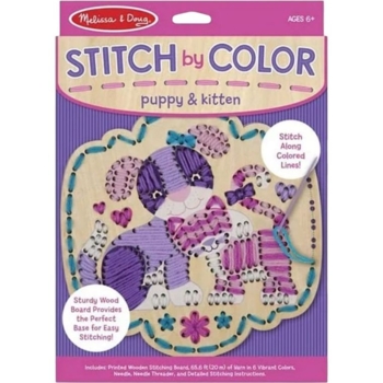 Набор для творчества Melissa & Doug Вышивка по дереву Котенок и щенок (MD8916) - Pampik