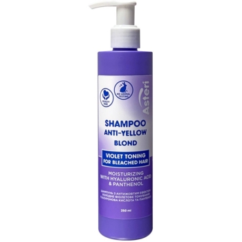 Шампунь Asteri Anti-Yellow Blond Violet Toning For Bleached Hair, 250 мл - Pampik