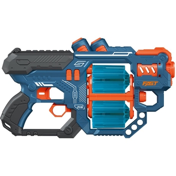 Іграшковий пістолет Fast Pioneer Manual з подвійним барабаном та м'якими набоями 18 шт. синій (BH804) - Pampik