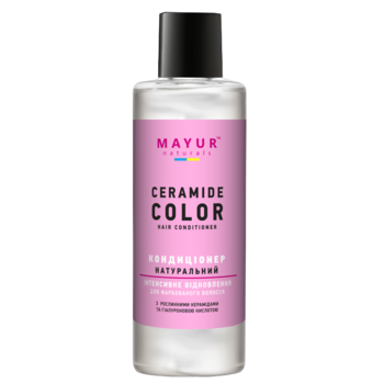 Кондиционер для интенсивного восстановления окрашенных волос Mayur с растительными керамидами и гиалуроновой кислотой, 200 мл - Pampik