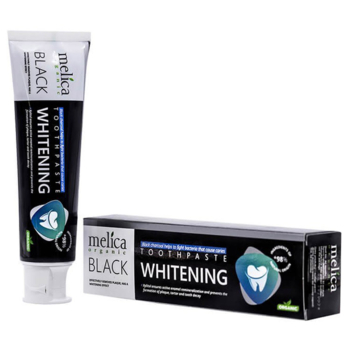 Зубна паста Melica Organic відбілювальна, з чорним деревним вугіллям, 100 мл - Pampik