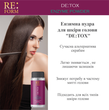 Ензимна пудра для шкіри голови Re:form De:Tox, очищення і детоксикація волосся, 80 г - Pampik - 4