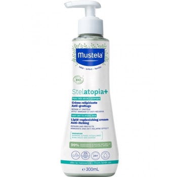Крем против зуда Mustela Stelatopia+ Lipid-replenishing cream Anti-itching 300 мл - Pampik
