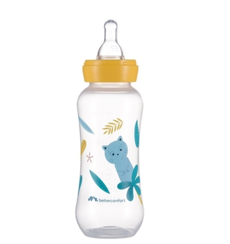 Бутылочка для кормления Bebe Confort Standard Neck Bottle Little Buddies, 240 мл, желтая (3102202080) - Pampik - 2