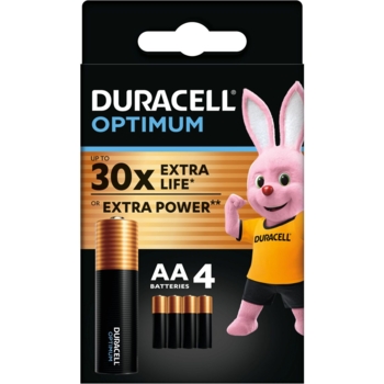 Щелочные батарейки пальчиковые Duracell Optimum 1.5 V, AA, LR6, 4 шт. (5000394158696) - Pampik