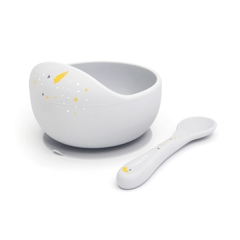 Миска з ложкою Oribel Cocoon, сірий (OR223-90013) - Pampik