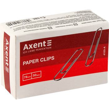 Скріпки Axent нікельовані 78 мм 50 шт. (4103-A) - Pampik