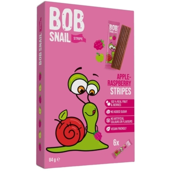 Цукерка фруктово-ягідна Bob Snail Яблучно-Малиновий страйп, 84 г (6 шт. х 14 г) - Pampik