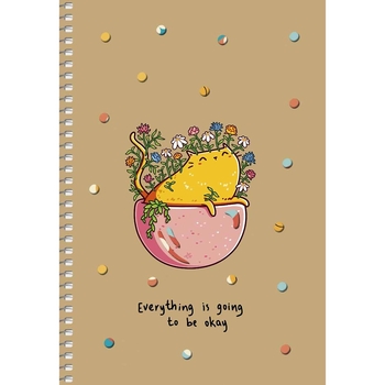 Тетрадь для записей Student Кот А5, в клеточку, спираль, 96 листов (A5-SC-096-6115K) - Pampik