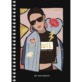 Блокнот для записей Student, А6, в клеточку, спираль, 80 л., Девушка (A6-SC-080-6087K) - Pampik