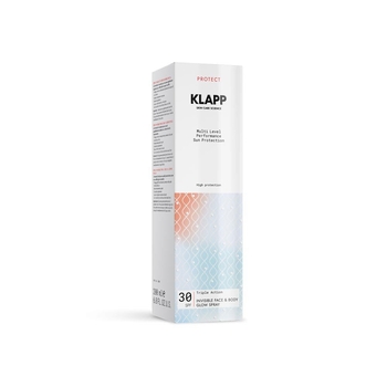 Спрей для засмаги Klapp Multi Level Performance Sun Protection Invisible Face & Body Glow Spray SPF30 з блиском 200 мл - Pampik - 2