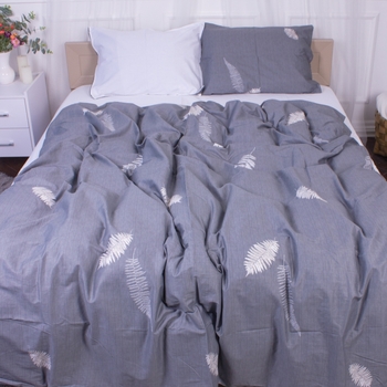 Пододеяльник на молнии MirSon Cosiness 22-1350, сатин, 110х140 см, серо-белый - Pampik - 2