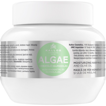 Маска для волос Kallos Cosmetics Algae Mask увлажняющая с экстрактом водорослей и оливковым маслом, 275 мл - Pampik