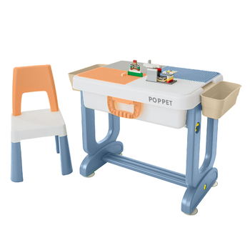 Комплект Poppet Столик Трансформер Нью-Джерси 6 в 1 + Стул + Подушка на стул + Набор фломастеров (PP-004N-G) - Pampik - 3