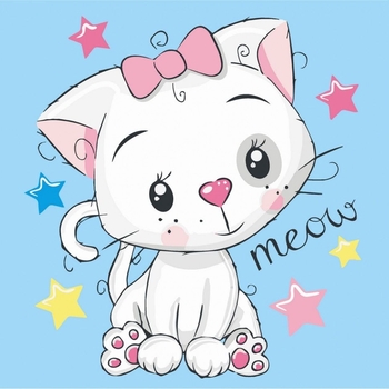 Картина за номерами ArtCraft Біленька киця 30x30 см (15502-AC) - Pampik