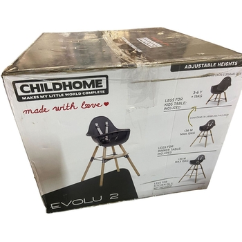 Уценка. Стул для кормления Childhome Evolu 2 с бампером антрацит (CHEVOCHNA) - Pampik - 3