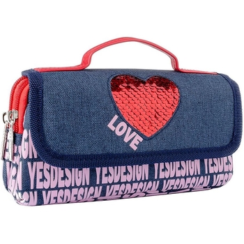 Пенал мягкий Yes WL-01 Love, 8х20х5 см, синий с розовым (532936) - Pampik