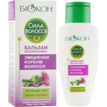 Бальзам-ополіскувач Біокон Сила волосся для зміцнення коренів волосся 215 мл - Pampik