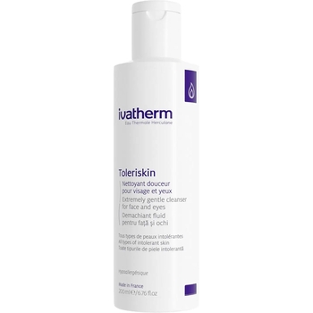 Средство для очищения лица и снятия макияжа Ivatherm Tolereskin Milk Cleansing Fluid Face & Eyes 200 мл - Pampik