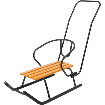 Санки Vitan Малыш со спинкой и цветной планкой черные (2030099) - Pampik - 2