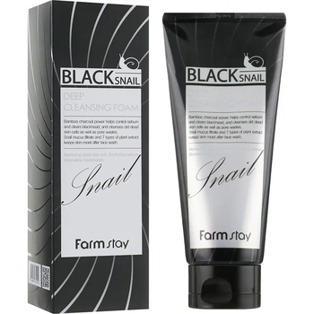 Пенка для лица FarmStay Black Snail Deep Cleansing Foam с муцином черной улитки 180 мл - Pampik - 2