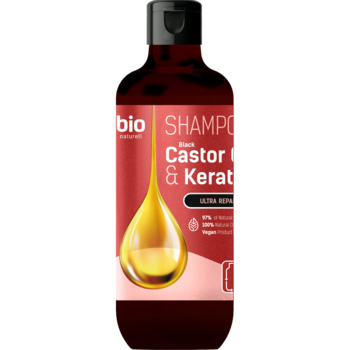 Шампунь Bio Naturell Black Castor Oil & Keratin Ультравосстановление, 355 мл - Pampik