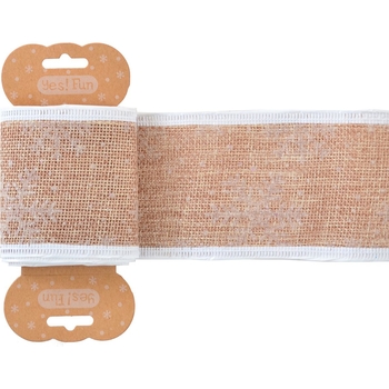 Лента декоративная упаковочная Yes! Fun 6х200 см с белой снежинкой (750315) - Pampik