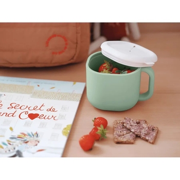 Чашка силиконовая для снеков и напитков Beaba Pick'n'Snack, оливковая, 460 мл (913564) - Pampik - 4