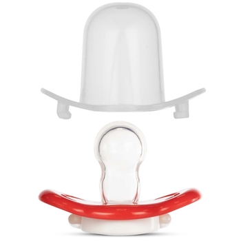 Пустышка круглая Baboo Marine, светится в темноте, 6+ мес., красная (5-038) - Pampik - 2