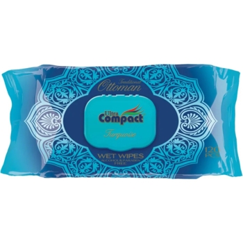 Вологі серветки Ultra Compact Ottoman Бірюза з клапаном, 120 шт. - Pampik