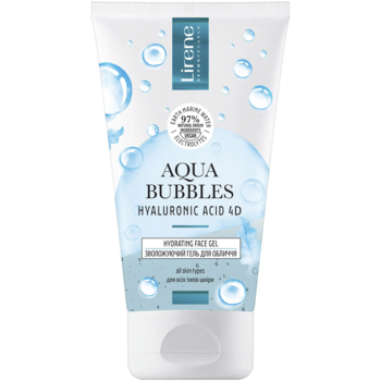 Зволожувальний гель для вмивання Lirene Aqua Bubbles Hyaluronic Acid 4D Moisturizing Washing Gel 150 мл - Pampik