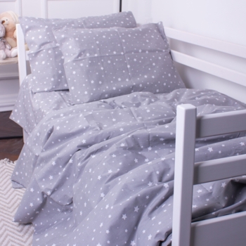 Пододеяльник на молнии MirSon Kids Time 20-0008 Marcello, бязь, 210х143 см, серый - Pampik