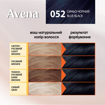 Cтійка крем-фарба для волосся Avena Rich Color синьо-чорний 52, 133 мл - Pampik - 4