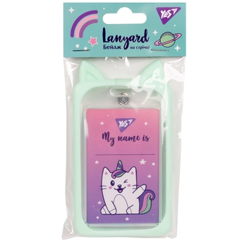 Бейдж на стрічці Yes Glamour вушка, вертикальний, салатовий (940305) - Pampik - 2