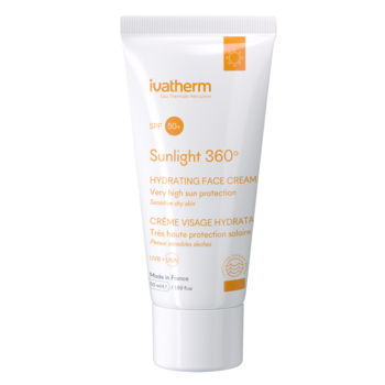 Солнцезащитный крем Ivatherm Sunlight, увлажняющий, для сухой чувствительной кожи лица, SPF 50+, 50 мл - Pampik